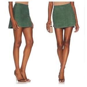 Karina Grimaldi Lamb Leather Studded Skirt L